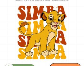 Simba Lion King PNG, Cute Baby Lion Clipart, Kids Birthday Party Digital Download, Nursery Wall Art Printable File for Cricut and Silhouette