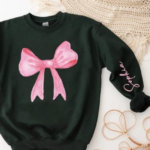 Custom Coquette Sweatshirt,Custom Name Sweatshirt,Coquette Sweatshirt for Women,Gifts for Girl,Pink Bow Sweatshirt,Coquette Aesthetic Shirt