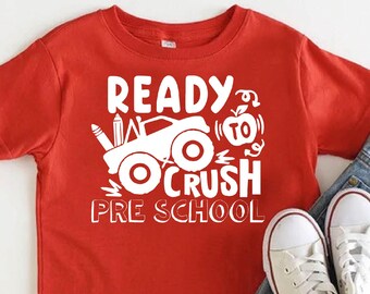 Ready To Crush Preschool,First Day of Preschool Shirt,Pre School Gift,Boys Preschool Shirt,Boys Back to School Gift, Preschool Student Shirt