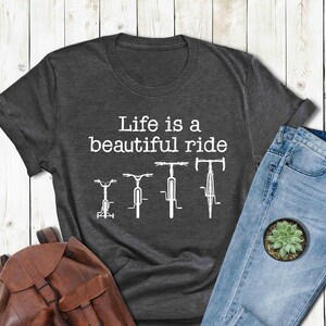 Life Is A Beautiful Ride Shirt, Bicycle Tshirt,Outdoor Tee,Dad Son Grandpa Matching Family Cycling Gift,Bike Rider T shirt,Mens Biking Gifts