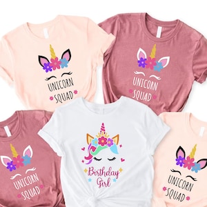 Unicorn Birthday Shirts,Unicorn Birthday Squad Shirt,Birthday Girl Matching Tees,Family Birthday Shirt,Unicorn Squad Shirts,Birthday Party