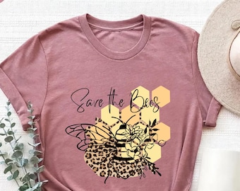 Save The Bees T-Shirt,Bee Tee,World Bee Day Gift,Womens Honeybee Shirt,Gift for Beekeeper,Earth Day T shirt,Nature Life Shirt,Bee Lover Tee