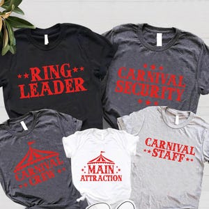 Carnival Staff Birthday Matching Family Tees, Ring Leader,Main Attraction, Birthday Carnival Crew Gift Shirt,Carnival Theme Birthday T-Shirt