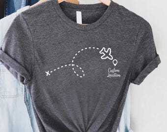 Custom Location Shirt,Custom Travel Tshirts,Airplane Mode Tee,Travel Buddies Gift,Family Trip T shirt,Vacation Crew,Long Distance Friendship