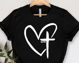 ZXH Women's Faith Cross Print T-Shirt – Short Sleeve, Cotton Blend, Casual Comfort Top