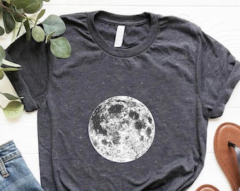 Full Moon Shirt, Celestial Full Moon T-Shirt,Gift for Best Friend, Star Moon Graphic,Vintage Aesthetic Boho Clothing,Astrology Astronomy Tee