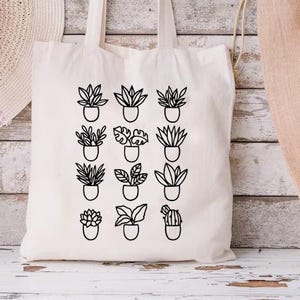 Plant Mom Tote Bag,Mothers Day Gift,Plant Lover Canvas Tote Bag Aesthetic,Minimalist Shopping Tote Bag, Botanical Cottagecore Tote Bag Women