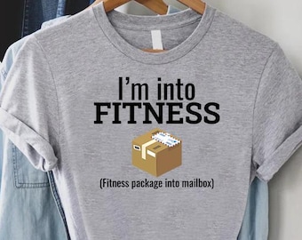 Postal Worker T-shirts, Postal Worker Gift,Fitness Package Into Mailbox Funny Mailman Tshirt,Mail Carrier Tee, Delivery Service Office Shirt