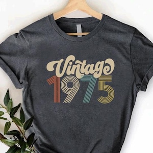 Vintage 1975 Shirt, 1975 Retro Tee, 49th Birthday Shirt, Born In 1975 Tshirt, 49th Bday T-Shirt, 49th Birthday Gift For Women, Mom Birthday