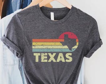 Retro Vintage Texas Graphic Tee, Texas Map Shirt,Gift For Country Lover,Texas Home State Tee, Western Cowgirl Country Shirt,Texas Cities Tee
