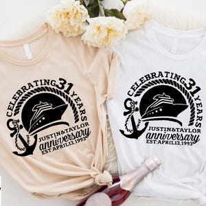 Personalized Anniversary Cruise Shirt,Wedding Anniversary Tee,Custom Couple Cruise Shirt, Cruise Anniversary Gift, Couples Anniversary Shirt