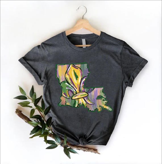 Louisiana State Shirt, Mardi Gras Shirt, Louisiana Shirt, Louisiana Map Shirt, Mardi Gras Gift, Louisiana Gift, Festival Shirt, Mardi Grass