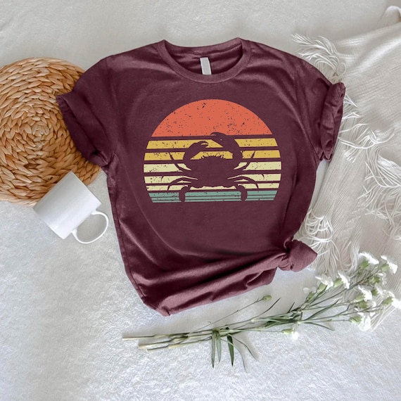 Vintage Crab T-Shirt, Crab Lover Gift,Crabby Crab Shirt,Seafood Tshirt,Salt Water Shirt,Crab Hunting Gift,Sea Life Tee,Summer Beach Trip Tee