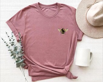 Pocket Bee Shirt, Cute Bee T-shirt, Beekeeper Shirt, Earth Day Shirts, Beekeeper Gift, Bee Lover Shirt, Save the Bees Shirt, Bee Lover Gift