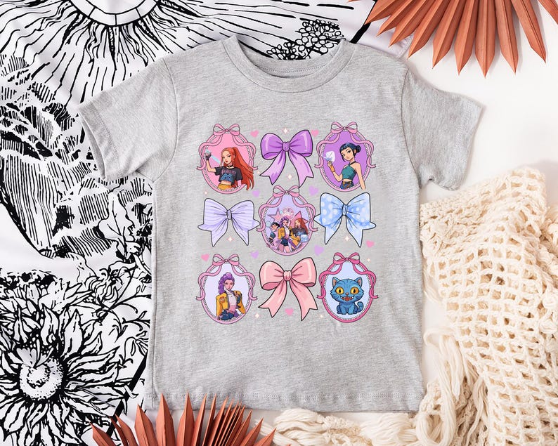 Kpop Demon Hunter Coquette Shirt, Huntrix T-Shirt for Kids, Kpop Fan Gift image 1