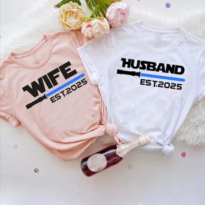 Star Wars Husband and Wife,Star Wars Couples Shirt, Star Wars Anniversary Tees,Disney Honeymoon Couples Tshirts,Just Married Matching Shirts