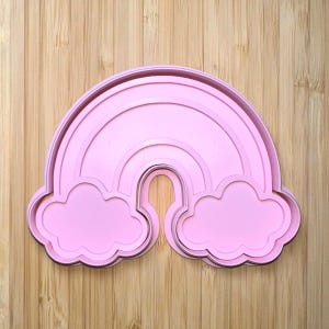 Rainbow Cookie Cutter: Baby Shower & Birthday Cookie, with Optional Stamp