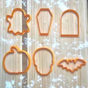 Halloween Cookie Cutters set, Pumpkin, Bat, Headstone, Casket, Ghost, Skull, Party Cookies