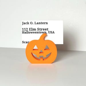 Pumpkin Business Card Holder - Halloween and Fall Desk Decor