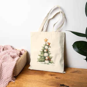 Festive Snowman Cotton Canvas Tote Bag | Holiday Shopping Eco-Friendly Gift, Christmas Reusable Bag, Winter Tote, Snowman Decor
