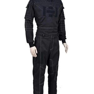 Custom Mandalorian Star Wars zwarte mando premiejager vliegpak met vest | 3-delige cosplaykostuumset | Handgemaakte outfit