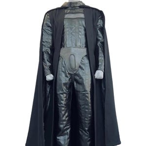 Custom Darth Vader-Inspired Sith Lord Costume | Black Star Wars Cosplay Suit with Robe & Cape -Comic Con |Halloween Outfit