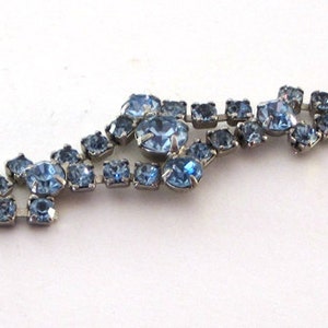 Baby Blue Crystal Rhinestone Bracelet Vintage Jewelry