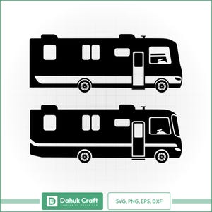 Class A Motorhome SVG Bundle – RV Silhouette Cut Files for Cricut & Silhouette – Camper Van Clipart