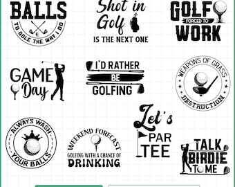 Funny Golf SVG Bundle, Humorous Golf Quotes (Digital Download)