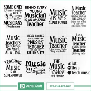 Music teacher svg bundle – funny & inspirational quotes for cricut shirts and crafts