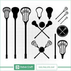 Lacrosse sticks svg bundle – crossed sticks and sporty silhouettes for cricut and silhouette – svg png dxf eps cut files
