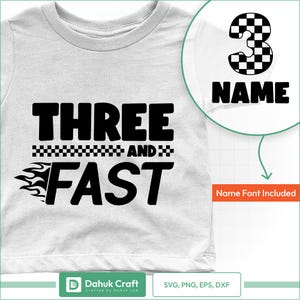 Three And Fast Birthday SVG And PNG Cut files, Car Race Birthday 3, Race Birthday SVG, Sublimation And Print files,  3rd Birthday svg