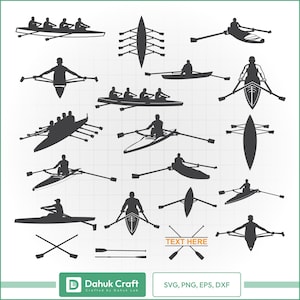 Rowing SVG Bundle: Sculling & Sweep Silhouettes (Cut Files for Cricut/Silhouette