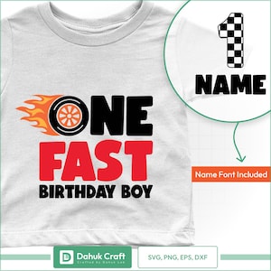 One Fast Birthday Boy SVG: Car Race First Birthday (Digital Download)