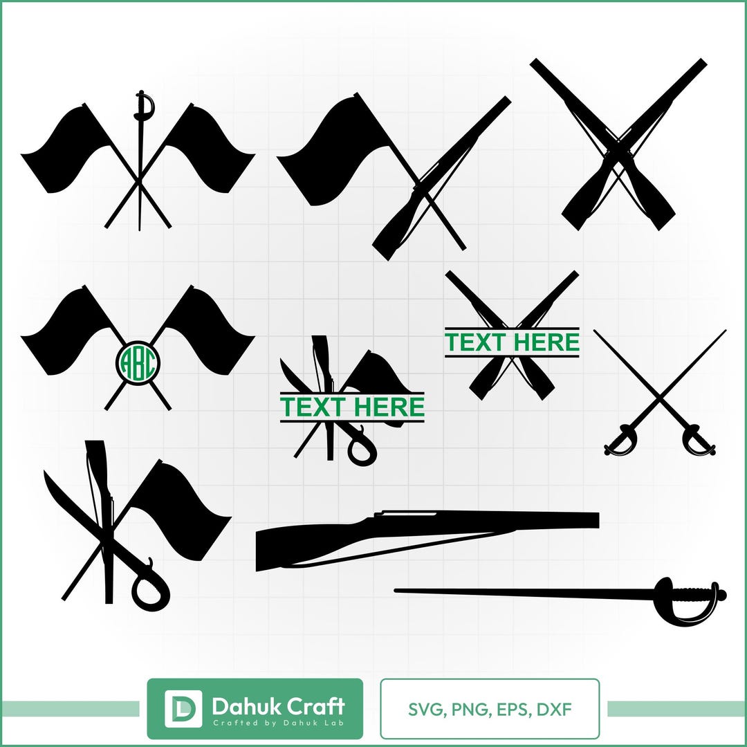 Marching Band SVG Bundle: Color Guard Rifles, Sabres, Flags (cut Files ...