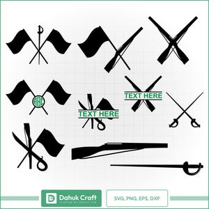 Marching band svg bundle – color guard rifles sabres and flags for cricut and silhouette – svg png dxf eps cut files