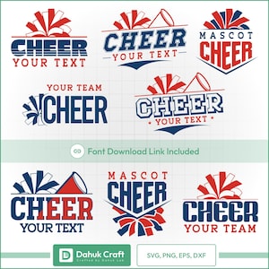 Cheer Team SVG Bundle – Custom Mascot and Text Designs for Cricut, Pom Pom and Megaphone Cut Files