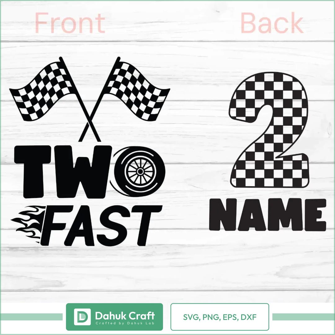 Two Fast 2nd Birthday SVG PNG | Race Theme Shirt | Boy Birthday Cricut ...
