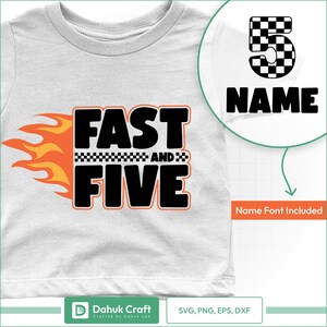Five and Fast Birthday Boy SVG, PNG & PDF Cut files, Car Race Birthday 5, Race Birthday svg, Sublimation And Print files, Racing custom