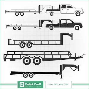 Big Tex Trailers SVG, Cargo Trailer SVG, Utility Trailer SVG, Camper Trailer SVG, Truck Trailer SVG, Gooseneck Trailer, enkele as