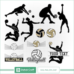 SVG-bundel volleybalspeler: sportsilhouetten voor de Cricut