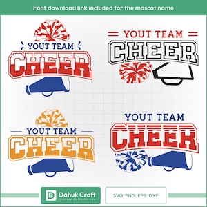 Cheer Bundle SVG, Cheerleader Cut Files, Silhouette, Cricut, Team Shirt Design