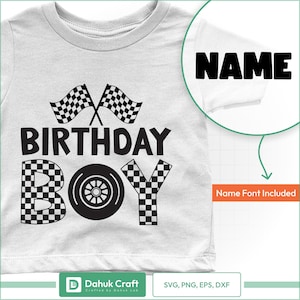 Racecar Birthday Boy SVG: Car Racing Clipart (Digital Download)