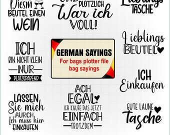 German Sayings SVG Bundle, Tote Bag Quotes (Digital Download)