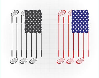 Golf USA Flagge SVG: Patriotisches Golfen Design (Digitaler Download)