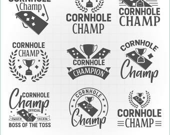 Cornhole Champ SVG Bundle, Cornhole Champion Svg design, Cornhole game T shirt Svg, Corn Hole Gift Svg, Cornhole Quotes, Cornhole player svg