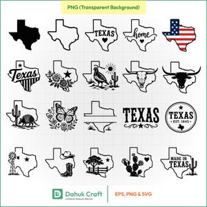 Texas SVG Bundle, Texas State SVG, Lone Star State PNG, Western Texas Clipart, Cowboy Cricut Files