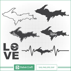 Michigan upper peninsula map SVG, Michigan Map SVG, Michigan upper svg, Michigan svg, Cut file for silhouette