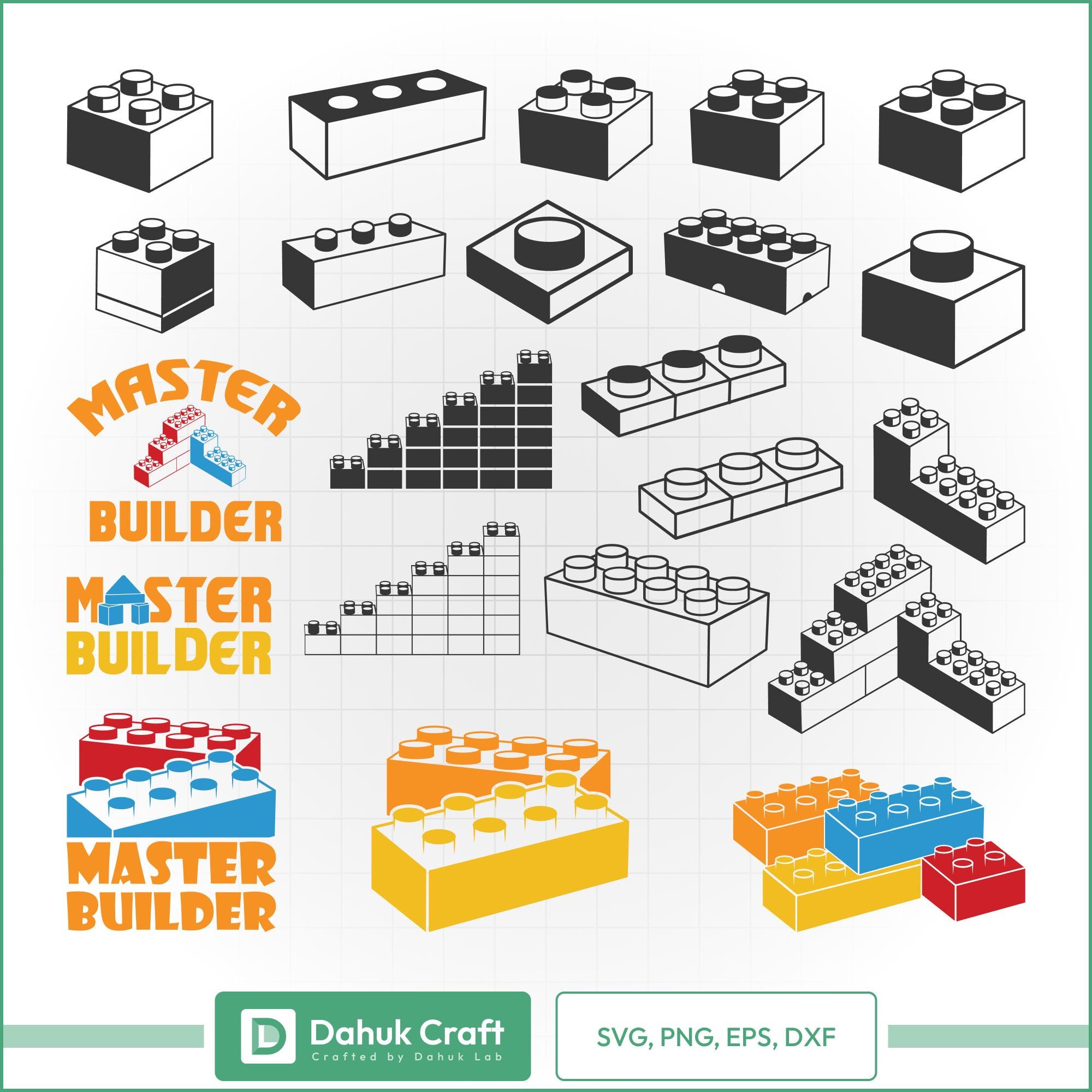 Building Blocks SVG Bundle: Master Builder Clipart (digital Download ...