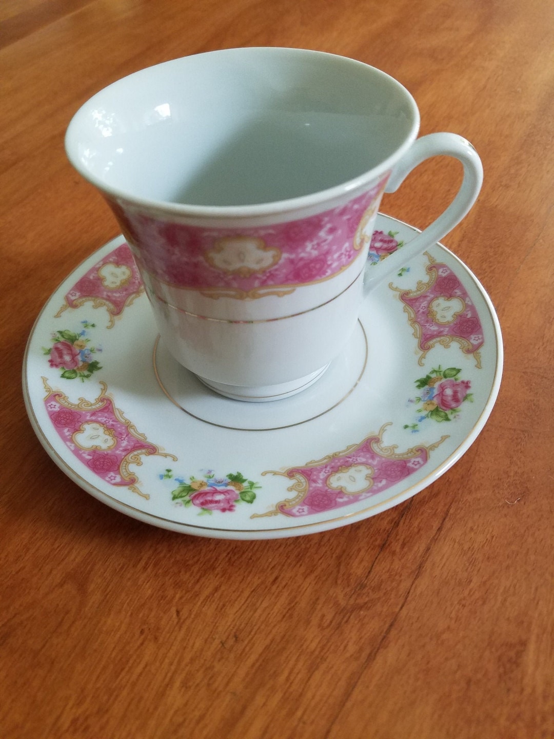 Elegant Pink & Gold Tea Cup Set Etsy